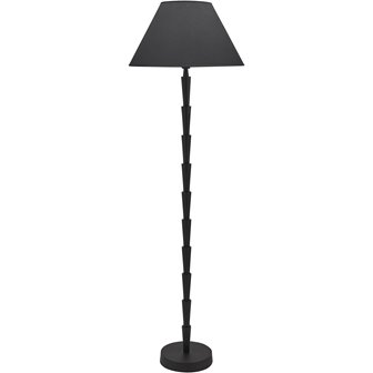 Czarna lampa stojąca metalowa z abażurem Chloe